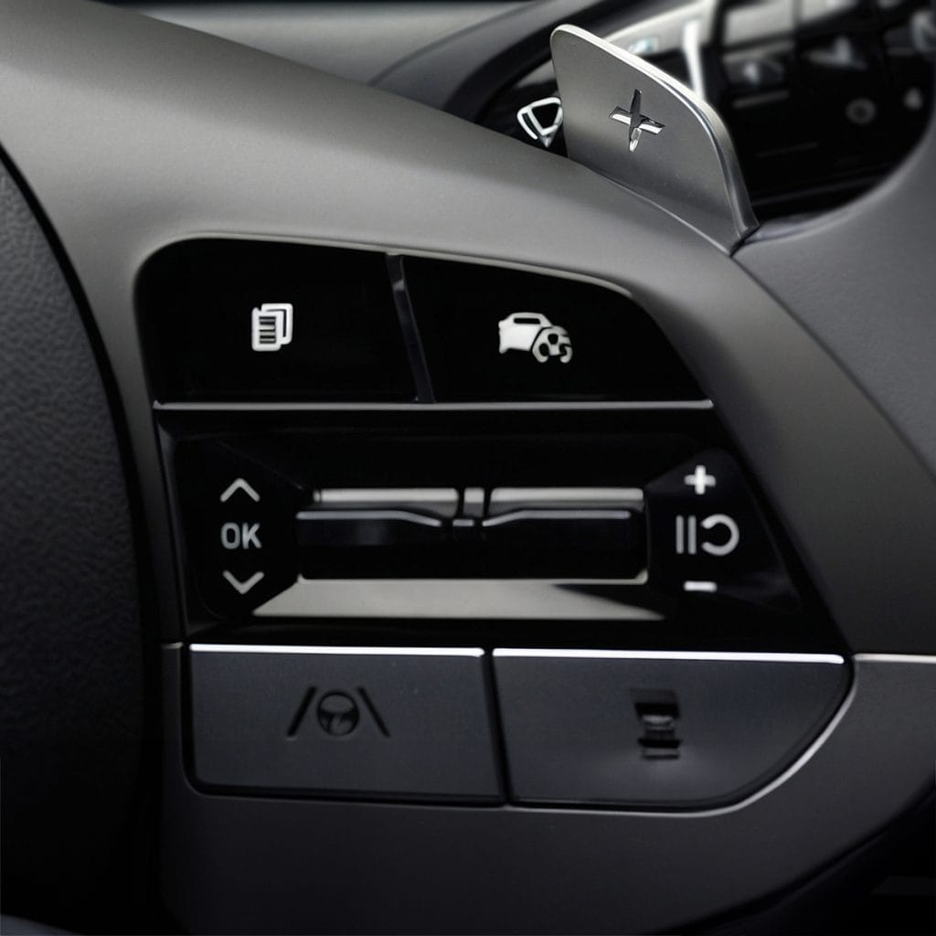 Paddle shifters within 2024 Tucson Hybrid Blue