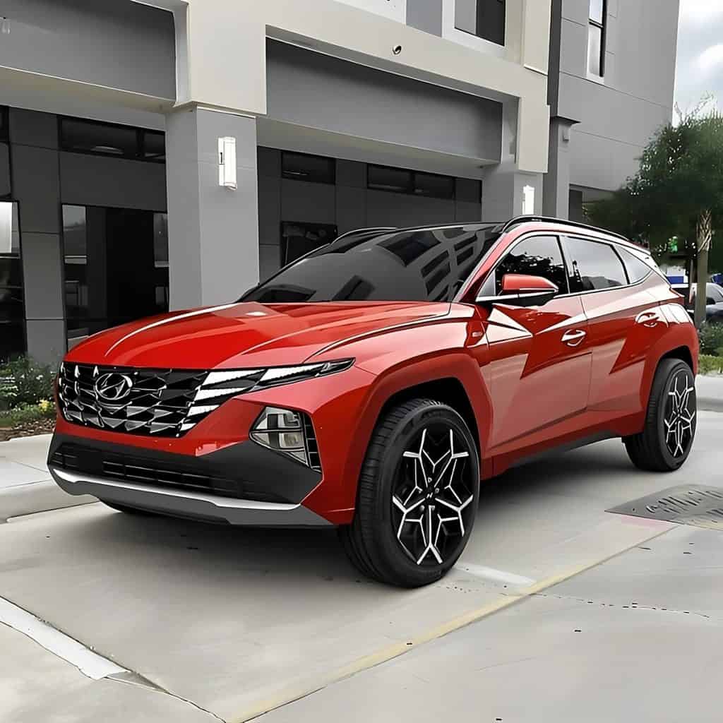 2024 Tucson Hybrid N Line red contrast stitching door panels