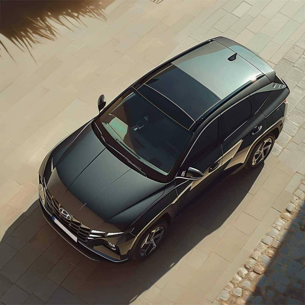 2024 Tucson Hybrid overhead shot